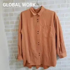 【処分SALE!!最終値下】GLOBAL WORK ピーチサテンハオリシャツ