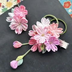 桜　髪飾りセット　七五三　ひな祭り　卒業式　入学　和　結婚式　成人式