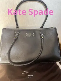 美品　kate spade ブラックレザーショルダーバッグ