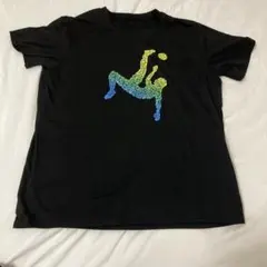 グラデーション サッカー選手 プリント Tシャツ ブラックのサムネイル