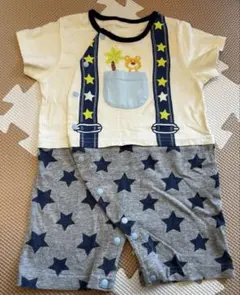 ベビー ロンパース サスペンダー風 星柄 くまのサムネイル