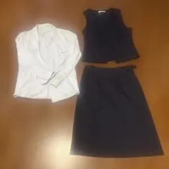 事務服ベスト、ブラウス、スカートセット
