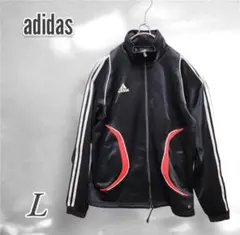 ［adidas]［アディダス]ジャージ トラックジャケット ブラック　Lサイズ