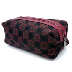 極美品✨フェラガモ ガンチーニ柄 ポーチ 小物入れ カーフレザー×キャンバス