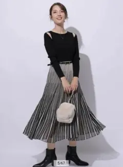 apuweiser-riche シアーストライプニットワンピース