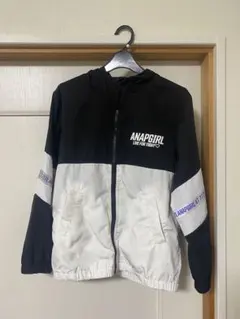 ANAPGIRL フード付きジャケット ブラック・ホワイト