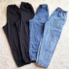 GU 4本セット！ 150cm 小学校洗い替え デニム パンツ 男の子 女の子