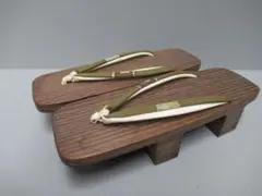 【こりん様専用ページ】中古 木製ストライプ模様下駄 長さ22cm 昭和レトロ