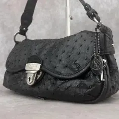 【美品✨】COTO コト オーストリッチ ハンドバッグ ショルダー 肩掛け 黒のサムネイル