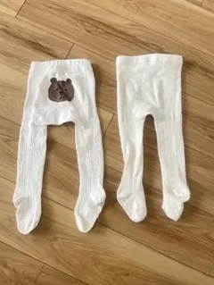 babyGap クマ刺繍 ベビータイツ 3coins ベビータイツ