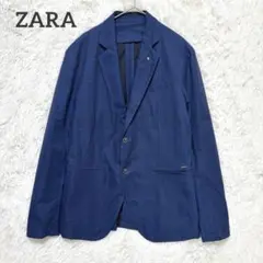 ZARA ザラ　ジャケット　ブルー　S〜M チェック柄　長袖　オフィス　羽織り