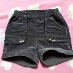 134☆ファミリア　コーデュロイ風　ショートパンツ　90