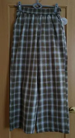 新品　Samansa Mos2 カジュアルストレートパンツ Mサイズ　チェック