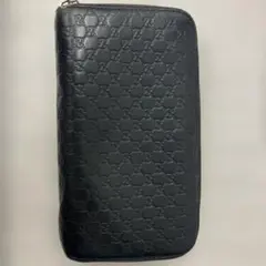 付属品完備】GUCCI グッチ マイクログッチシマ 長財布ブラック449396