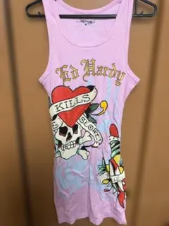 Ed Hardy タンクワンピース M ピンク スカル Y2Kのサムネイル