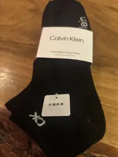 6足 Calvin Klein ソックス 靴下 ロゴ アンクル 6足 黒