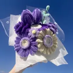 モールフラワー ブーケ 枯れないお花 花束 ブーケ 紫