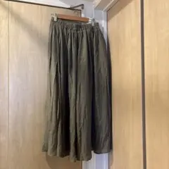 CHARM ロングフレアスカート カーキ Mサイズ