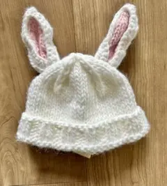 THE BLUEBERRY HILL ウサギ耳ホワイトニット帽 アクリルニット
