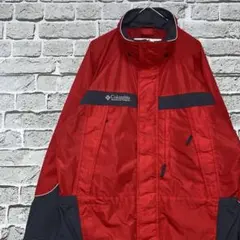 ColumbiaコロンビアマウンテンパーカーS レッドロゴ刺繍アウトドア0901