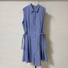 Bye Bye ワンピース ブルー ストライプ Mサイズ