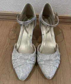 シルバー サンダル　ストラップ付きL