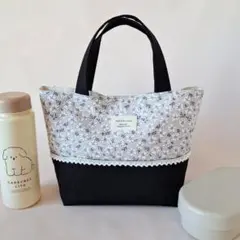 マーガレットブーケ　花柄　ミニトートバッグ　ランチバッグ　ハンドメイド