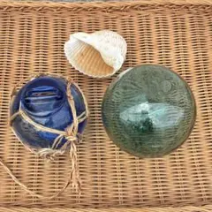 レトロ　ガラス製 浮き玉 貯金箱 2点セットのサムネイル