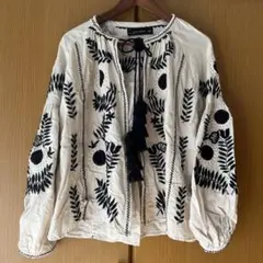 ZARA オーバーサイズ リネンシャツ ビーズ 白 大きめ 麻100％ - メルカリ