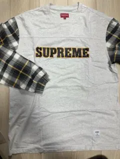 Supreme 長袖カットソー チェック柄袖 Lサイズのサムネイル