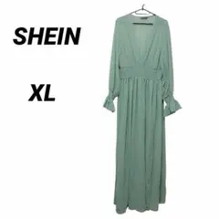 美品✨SHEIN シーン【XL】ミントグリーン ロングワンピース