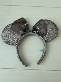 ミッキー耳カチューシャ シルバー スパンコール