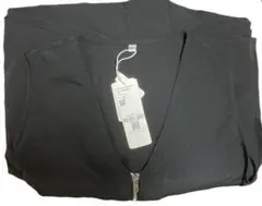 Vネックジップアップドレス ジャンパースカート ブラック L