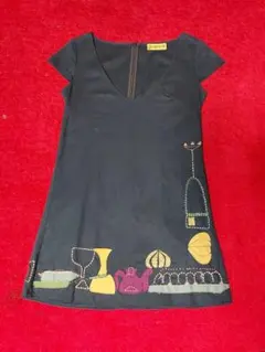 Jocomomola 刺繍入りダークネイビーワンピースのサムネイル