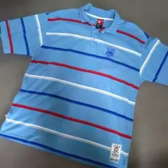 Ecko UNLTD. ポロシャツ ボーダー柄 ライトブルー Lのサムネイル