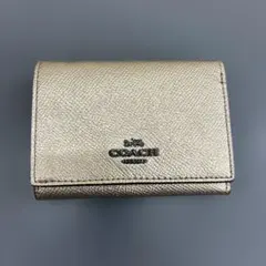 【極美品】COACH 三つ折り財布 ゴールド