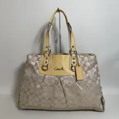 2601-4｜コーチ シグネチャー ハンドバッグ イエロー