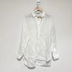 IENA リネン100% プルオーバーシャツ ブラウス ホワイトのサムネイル