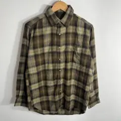Ralph Eton チェック ネルシャツ 長袖 ブラウン系 M 古着