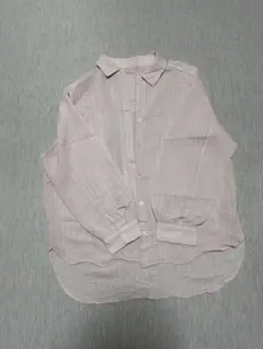 GU シアーストライプシャツ(長袖) カラー: 10 PINK サイズ: M