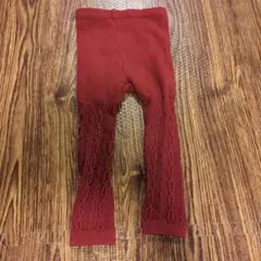 UNIQLO 赤 レース編み ベビーレギンス 80