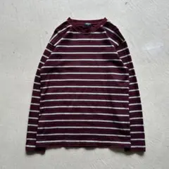 90s old uniqlo border l/s ボーダー バーガンディ