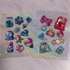 紫とキャンディセット ボンボンドロップ系シール