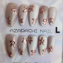 【L-489】ミラーぷっくりお花模様ꕤ︎︎ピンクマグネットꕤ︎︎Lサイズ