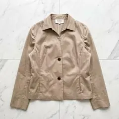 美品 自由区 シャツジャケット 40 L相当 ベージュ 0792のサムネイル