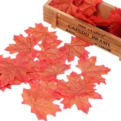 [48セット落ち葉模型f]枯れ葉木の葉植物葉っぱ紅葉メイプル楓紅葉樹木モミジ落葉