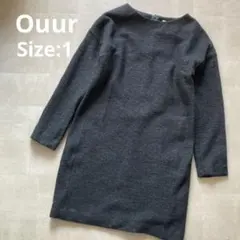 アウアー ウール　ニット素材 ワンピース　チュニック ボートネック　サイズ1