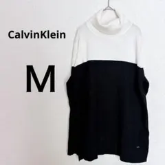 CalvinKleinタートルネック ロングニットセーター 白　黒