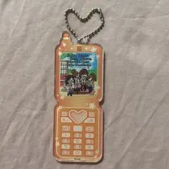 平成ファンシー ポップアップ 一期一会 ガラケー型アクリルキーホルダー オレンジ