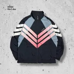 90s古着銀タグアディダスナイロンジャケットトレフォイルロゴ刺繍